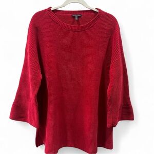 Eileen Fisher Red Crew Neck Sweater